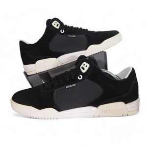 Supra Erik Ellington Pro Suede Skate Shoes Black / White  08114-002 Men's 12